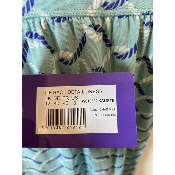 NWT Seraphine Materntiy Nursing Dress Tie Back Wrap Blue Purple Print 8 New - Picture 5 of 7